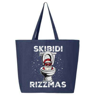 S.K.I.B.I.D.I Riz Zmas Funny Toilet Santa White Elephant Christmas 25L Jumbo Tote