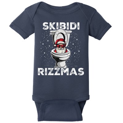 S.K.I.B.I.D.I Riz Zmas Funny Toilet Santa White Elephant Christmas Baby Bodysuit