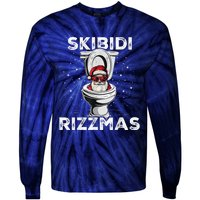 S.K.I.B.I.D.I Riz Zmas Funny Toilet Santa White Elephant Christmas Tie-Dye Long Sleeve Shirt