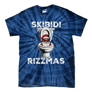 S.K.I.B.I.D.I Riz Zmas Funny Toilet Santa White Elephant Christmas Tie-Dye T-Shirt