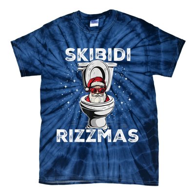 S.K.I.B.I.D.I Riz Zmas Funny Toilet Santa White Elephant Christmas Tie-Dye T-Shirt