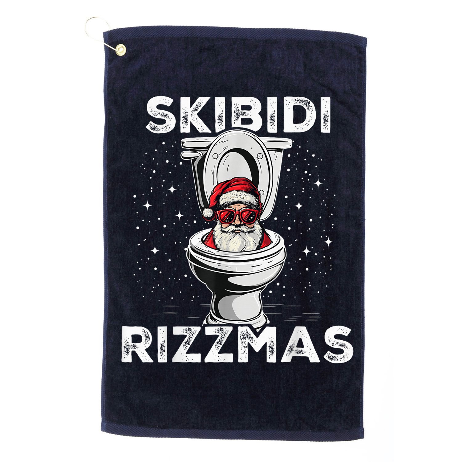 S.K.I.B.I.D.I Riz Zmas Funny Toilet Santa White Elephant Christmas Golf Towel