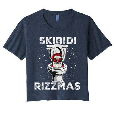 S.K.I.B.I.D.I Riz Zmas Funny Toilet Santa White Elephant Christmas Crop Top