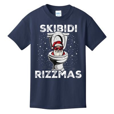 S.K.I.B.I.D.I Riz Zmas Funny Toilet Santa White Elephant Christmas Kids T-Shirt