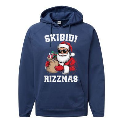 S.K.I.B.I.D.I Riz Z Mas Christmas Rizz Santa Claus Funny Xmas Performance Fleece Hoodie