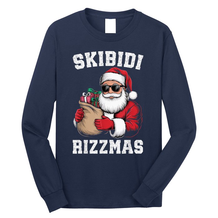 S.K.I.B.I.D.I Riz Z Mas Christmas Rizz Santa Claus Funny Xmas Long Sleeve Shirt