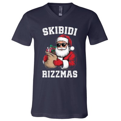 S.K.I.B.I.D.I Riz Z Mas Christmas Rizz Santa Claus Funny Xmas V-Neck T-Shirt