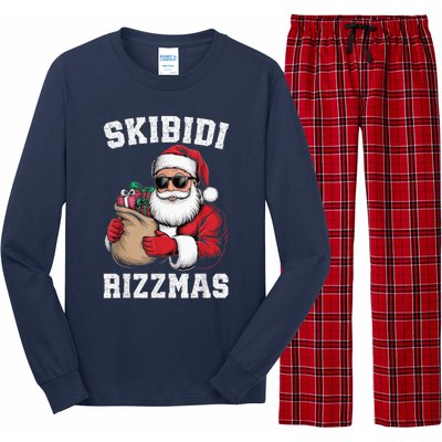 S.K.I.B.I.D.I Riz Z Mas Christmas Rizz Santa Claus Funny Xmas Long Sleeve Pajama Set