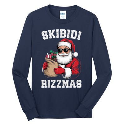 S.K.I.B.I.D.I Riz Z Mas Christmas Rizz Santa Claus Funny Xmas Tall Long Sleeve T-Shirt