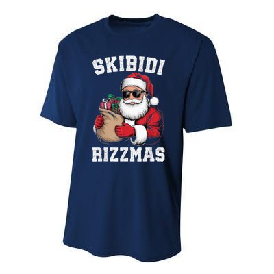 S.K.I.B.I.D.I Riz Z Mas Christmas Rizz Santa Claus Funny Xmas Performance Sprint T-Shirt