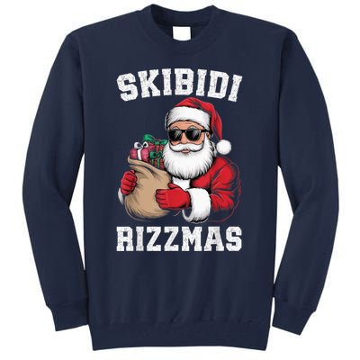 S.K.I.B.I.D.I Riz Z Mas Christmas Rizz Santa Claus Funny Xmas Tall Sweatshirt