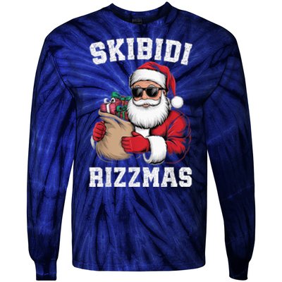 S.K.I.B.I.D.I Riz Z Mas Christmas Rizz Santa Claus Funny Xmas Tie-Dye Long Sleeve Shirt