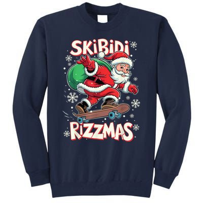 S.K.I.B.I.D.I Riz Z Mas Christmas Rizz Santa Claus Funny Xmas Tall Sweatshirt