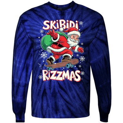 S.K.I.B.I.D.I Riz Z Mas Christmas Rizz Santa Claus Funny Xmas Tie-Dye Long Sleeve Shirt