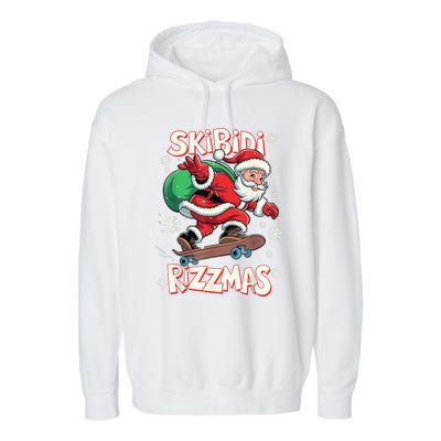 S.K.I.B.I.D.I Riz Z Mas Christmas Rizz Santa Claus Funny Xmas Garment-Dyed Fleece Hoodie