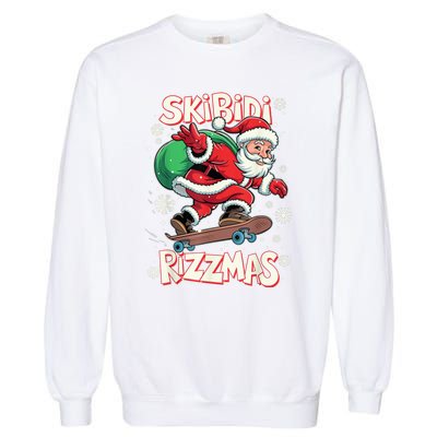 S.K.I.B.I.D.I Riz Z Mas Christmas Rizz Santa Claus Funny Xmas Garment-Dyed Sweatshirt