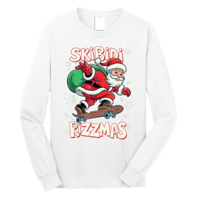 S.K.I.B.I.D.I Riz Z Mas Christmas Rizz Santa Claus Funny Xmas Long Sleeve Shirt