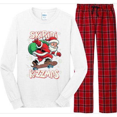 S.K.I.B.I.D.I Riz Z Mas Christmas Rizz Santa Claus Funny Xmas Long Sleeve Pajama Set