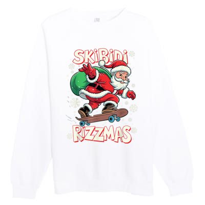 S.K.I.B.I.D.I Riz Z Mas Christmas Rizz Santa Claus Funny Xmas Premium Crewneck Sweatshirt