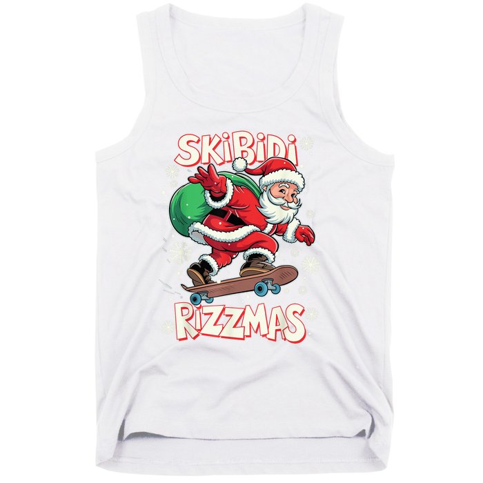 S.K.I.B.I.D.I Riz Z Mas Christmas Rizz Santa Claus Funny Xmas Tank Top