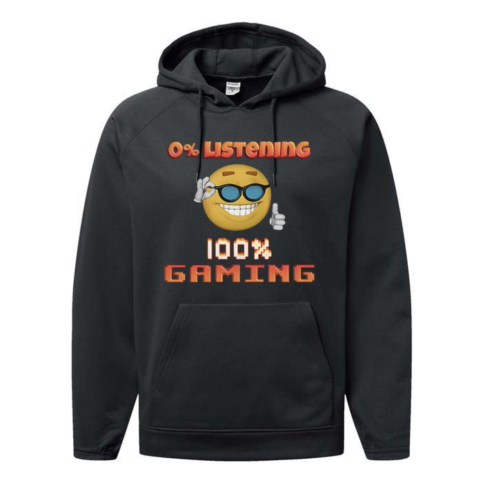 Snazzy Seagull 0 Listening 100 Gaming Performance Fleece Hoodie