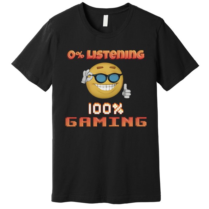 Snazzy Seagull 0 Listening 100 Gaming Premium T-Shirt