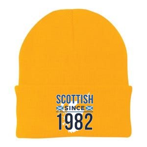 Scottish Since 1982 Scotland Flag Birthday Gift Knit Cap Winter Beanie