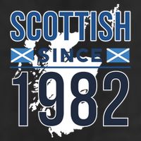 Scottish Since 1982 Scotland Flag Birthday Gift 7 Panel Mesh Trucker Snapback Hat