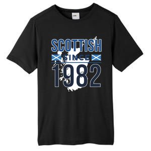 Scottish Since 1982 Scotland Flag Birthday Gift Tall Fusion ChromaSoft Performance T-Shirt