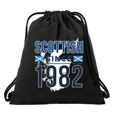Scottish Since 1982 Scotland Flag Birthday Gift Drawstring Bag