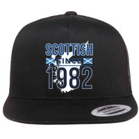 Scottish Since 1982 Scotland Flag Birthday Gift Flatbill Hat