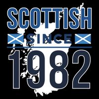 Scottish Since 1982 Scotland Flag Birthday Gift Flatbill Hat