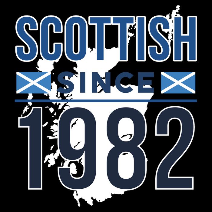 Scottish Since 1982 Scotland Flag Birthday Gift Flatbill Hat