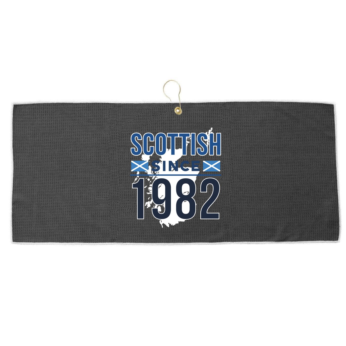 Scottish Since 1982 Scotland Flag Birthday Gift Large Microfiber Waffle Golf Towel