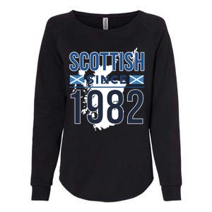 Scottish Since 1982 Scotland Flag Birthday Gift Womens California Wash Sweatshirt