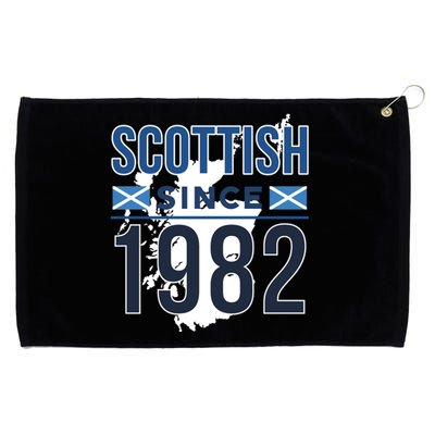 Scottish Since 1982 Scotland Flag Birthday Gift Grommeted Golf Towel