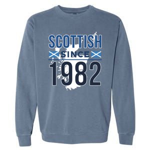 Scottish Since 1982 Scotland Flag Birthday Gift Garment-Dyed Sweatshirt