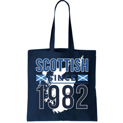 Scottish Since 1982 Scotland Flag Birthday Gift Tote Bag