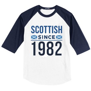 Scottish Since 1982 Scotland Flag Birthday Gift Baseball Sleeve Shirt