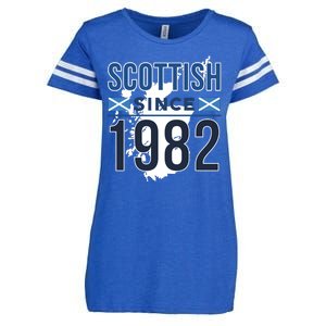 Scottish Since 1982 Scotland Flag Birthday Gift Enza Ladies Jersey Football T-Shirt