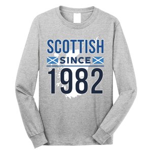 Scottish Since 1982 Scotland Flag Birthday Gift Long Sleeve Shirt