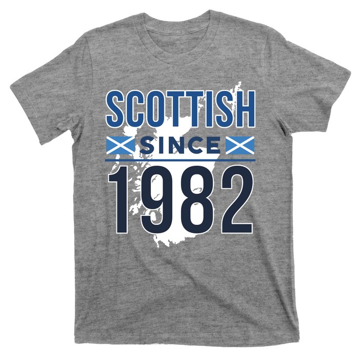 Scottish Since 1982 Scotland Flag Birthday Gift T-Shirt