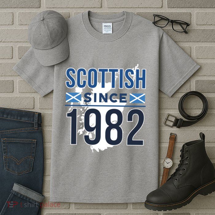 Scottish Since 1982 Scotland Flag Birthday Gift Tall T-Shirt