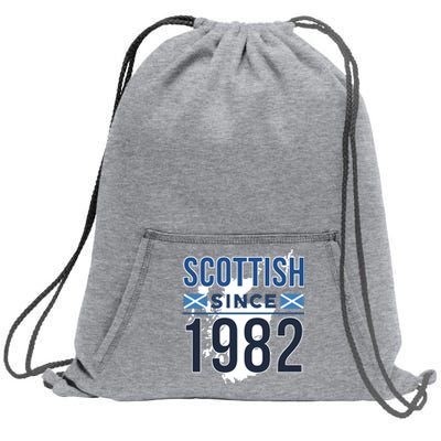 Scottish Since 1982 Scotland Flag Birthday Gift Sweatshirt Cinch Pack Bag