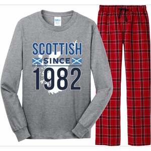 Scottish Since 1982 Scotland Flag Birthday Gift Long Sleeve Pajama Set