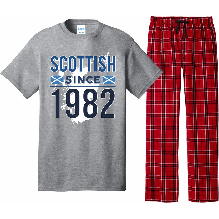 Scottish Since 1982 Scotland Flag Birthday Gift Pajama Set