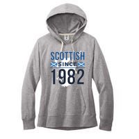 Scottish Since 1982 Scotland Flag Birthday Gift Women's Fleece Hoodie