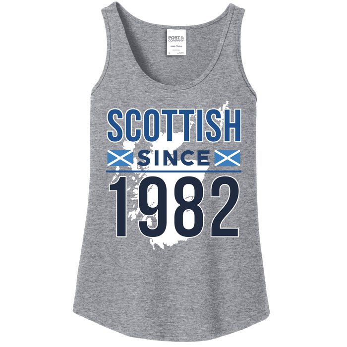 Scottish Since 1982 Scotland Flag Birthday Gift Ladies Essential Tank