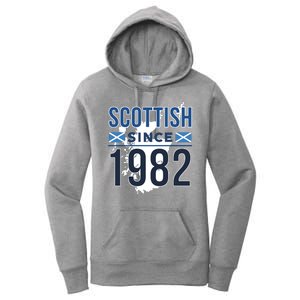 Scottish Since 1982 Scotland Flag Birthday Gift Women's Pullover Hoodie