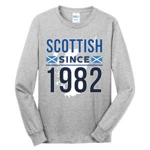 Scottish Since 1982 Scotland Flag Birthday Gift Tall Long Sleeve T-Shirt